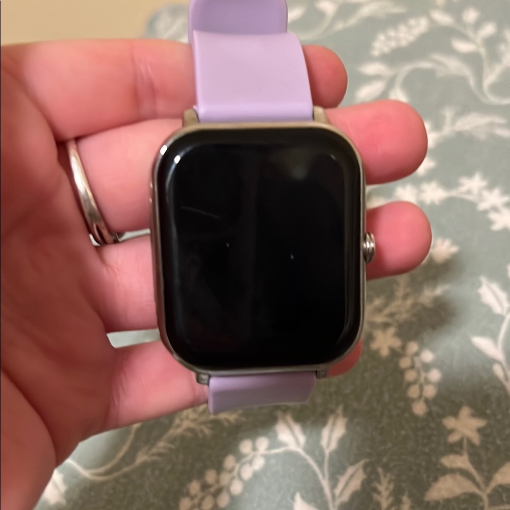 Purple and Black Smartwatch with Silicone Band